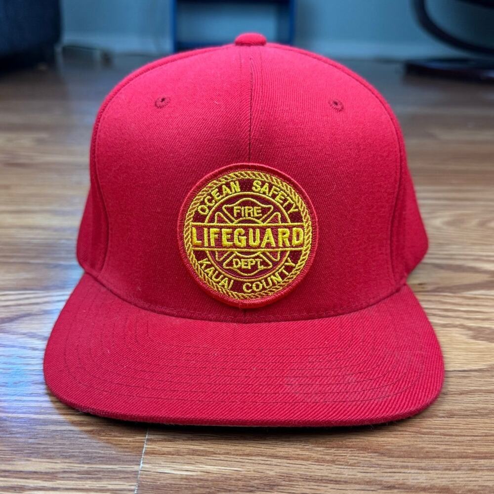 Authentic Kauai Lifeguard Hat Ocean Safety Flexfit Fitted Cap